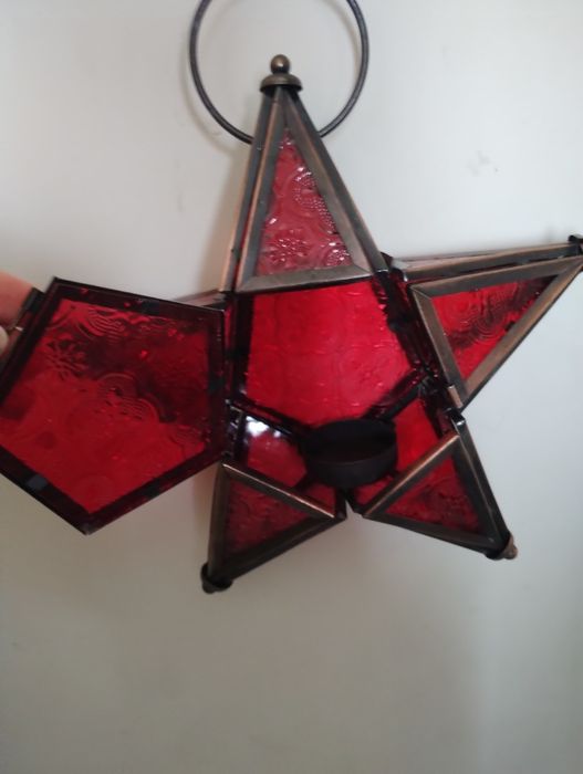 Witraż gwiazdka świecznik lampion