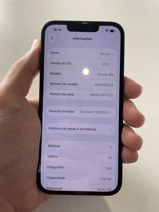 iPhone 16e 128GB (ÓTIMO ESTADO)