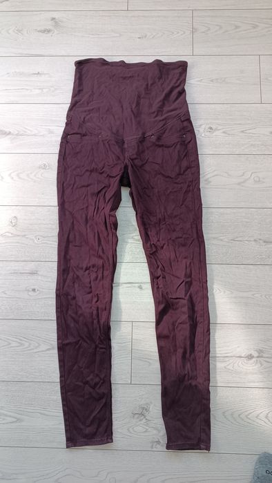 Bordowe spodnie ciążowe burgundowe H&M mama r. 36 S