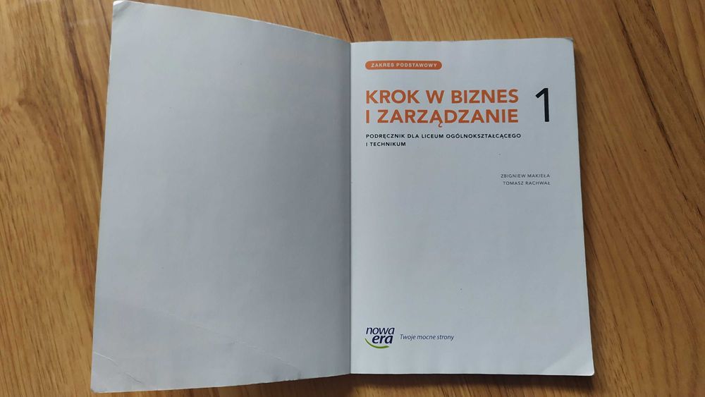 Krok w biznes i zarządzanie 1 zakres podstawowy Nowa Era