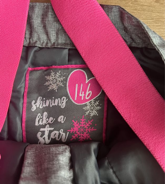 Kurtka i spodnie zimowe dla dziewczynki  narty śnieg 140