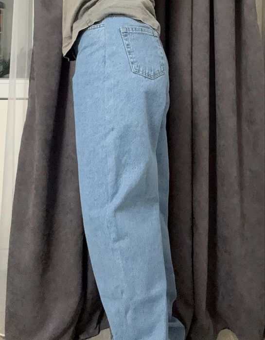 Джинси баггі штани прямого крою блакитні baggy jeans
