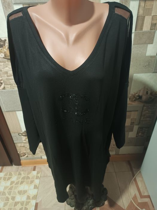 Чорні блузки батал