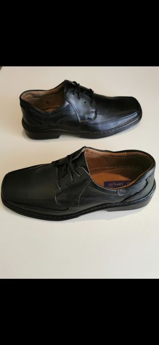 Skórzane Buty Męskie Lekkie Wygodne Czarne M 193