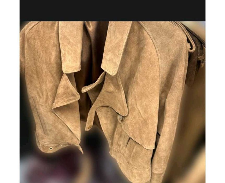 Kurtka stylowa skórzana ramoneska zamsz naturalny