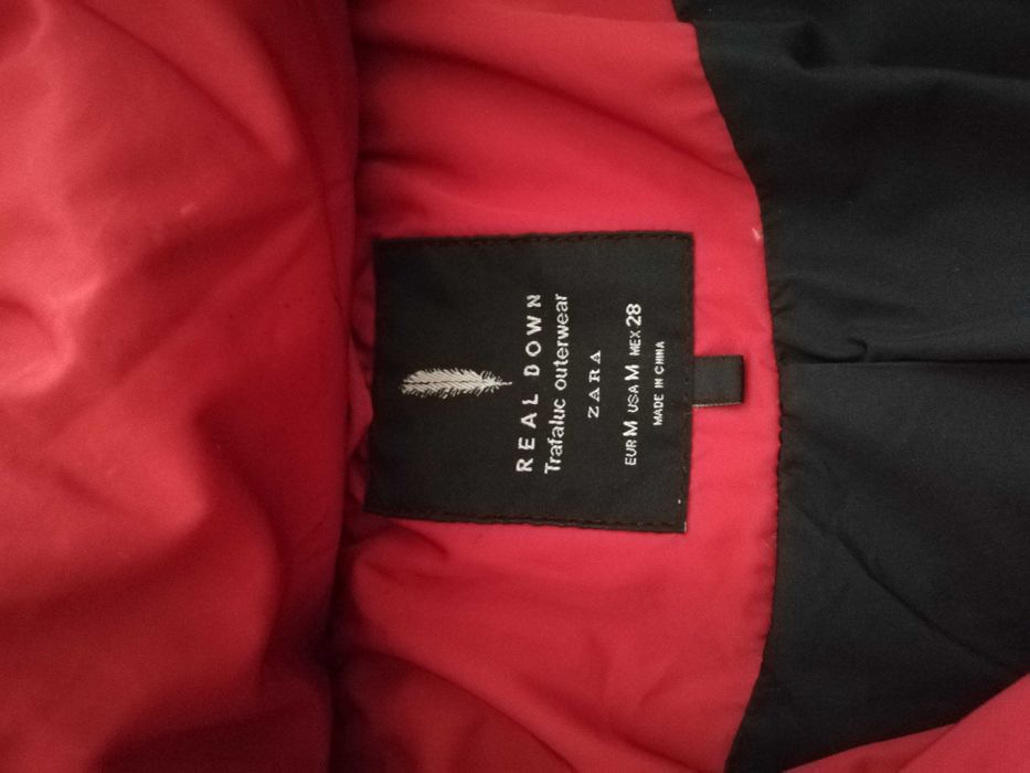 kurtka puchowa ZARA M 38 czerwona