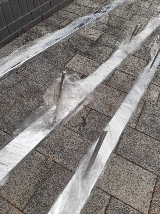 3x Poręcz balustrada chrom chromowana 50x20mm dł. 150cm 220cm 250cm