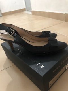 Sapatos aberto atrás preto Pura Lopes
