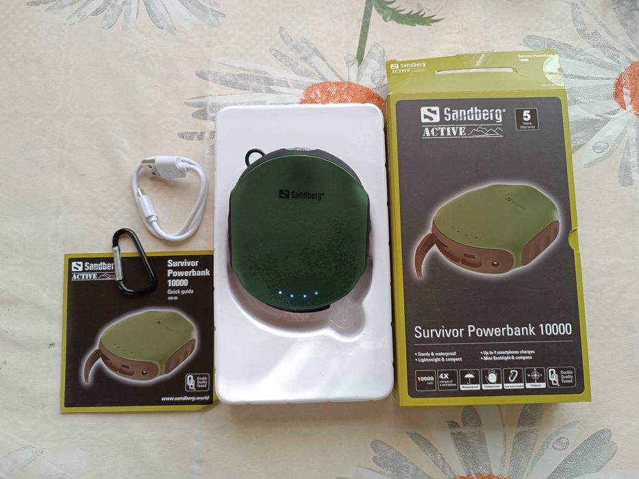 Новый УМБ Повербанк Sandberg Survivor 10000 mAh IPX6 Green