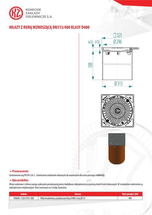 Studzienka kanalizacyjna teleskop 315mm