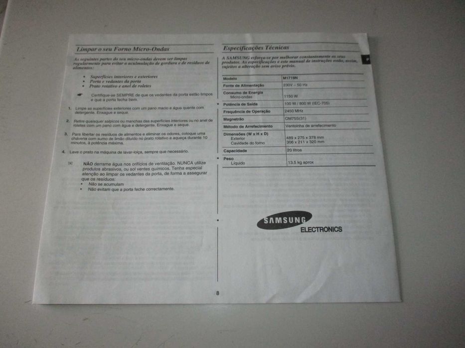 Microondas Samsung M1719N Micro-ondas