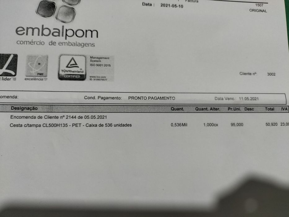 Vendo embalagens plástico