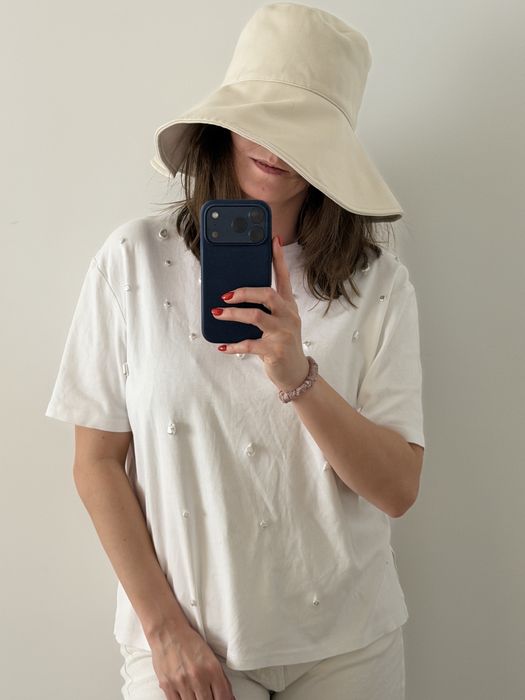 Samsøe Samsøe beżowy bucket hat kapelusz dłuższe rondo one size
