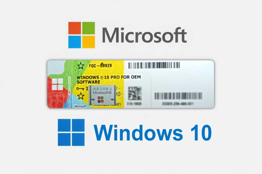 Windows 10 Professional Pro Naklejka COA Klucz Licencja