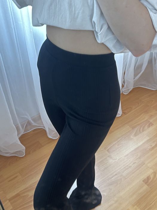 Штани брюки легінси трикотаж ZARA S трендові кльош