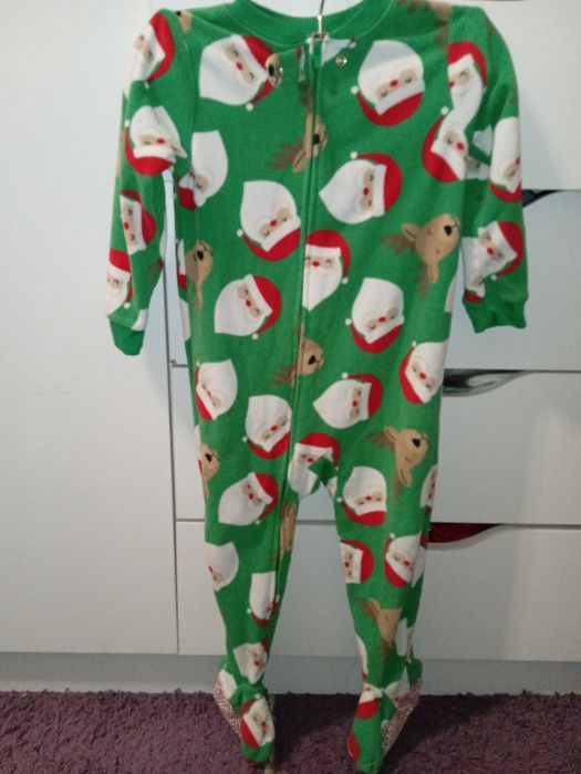 Чоловічок новорічний на 2 р (88-93 см), сліп зелений, флісовий