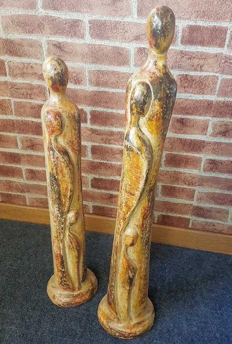 Estatueta família adereço cerâmica decoração