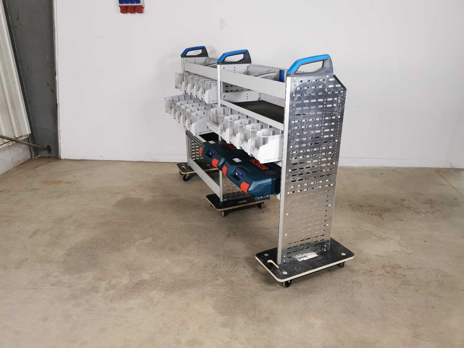 Regały do busa szafki półki zabudowa serwisowa warsztat ZESTAW SORTIMO