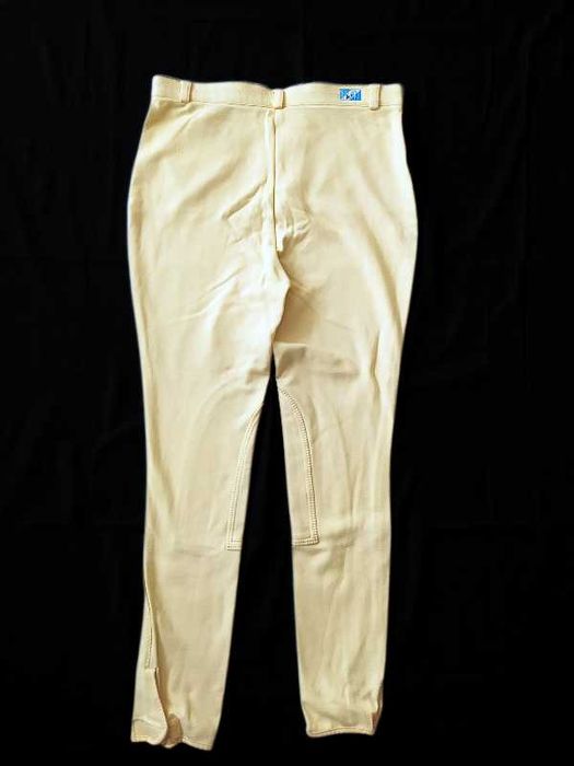 Beżowe kremowe bryczesy damskie Caldene z lejem L 40 do jazdy konnej