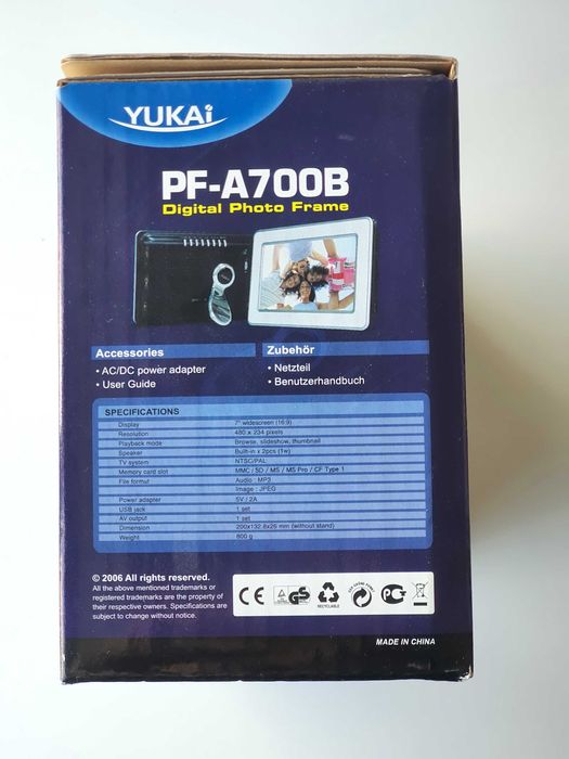 7" TFT LCD Digital Photo Frame with Card Slot and USB Port64729510548098124