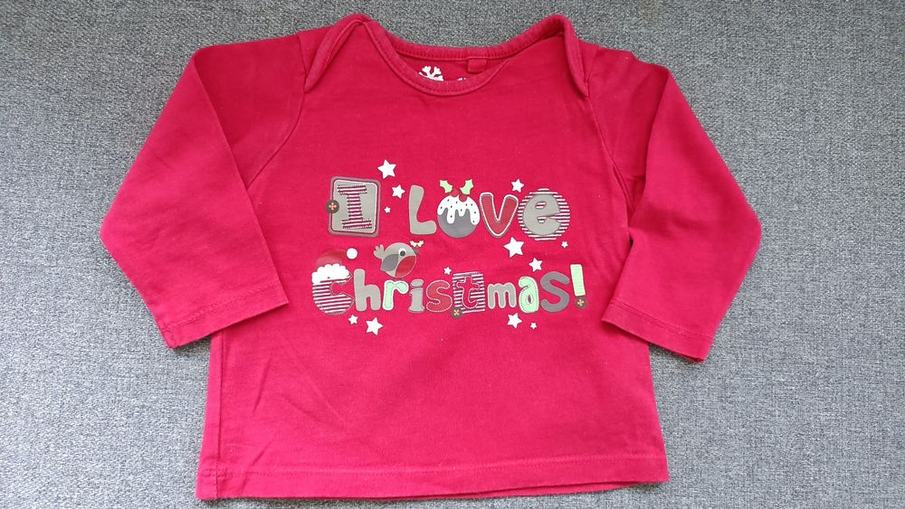 62-68 TU bluzeczka na długi rękaw świąteczna