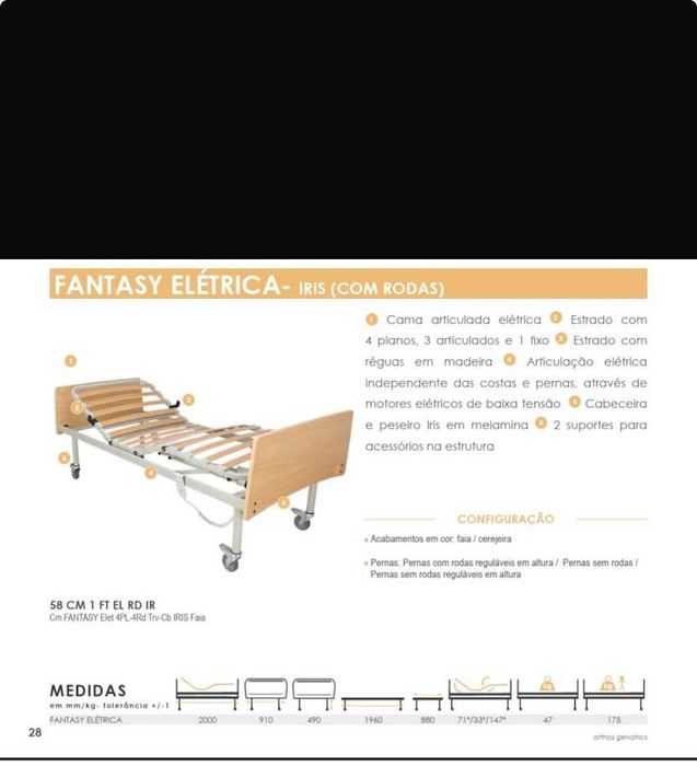 Cama hospitalar articulada nova