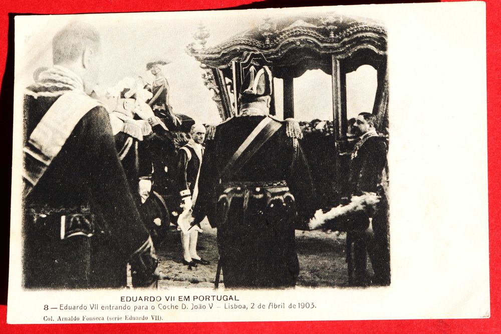 Reis D Carlos e Eduardo VII entrando no Coche D João V, 1903