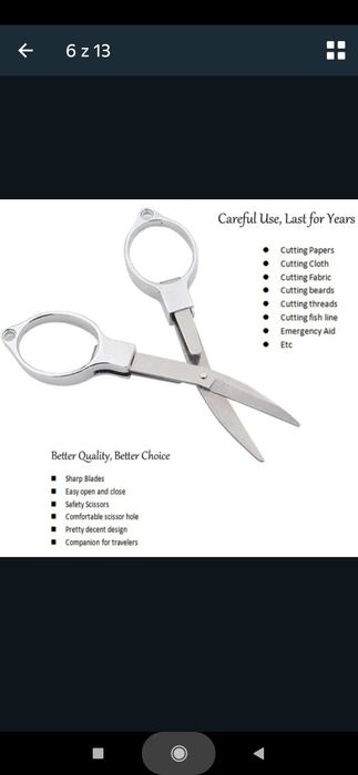 Folding safety-scissors, składane mini-nożyczki bezpieczeństwa