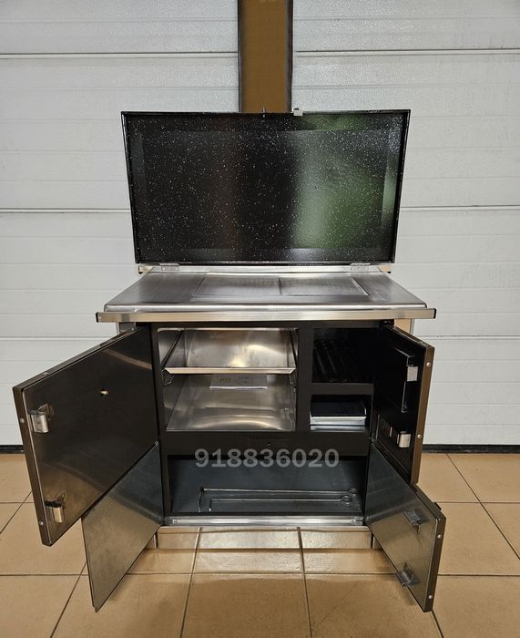 Fogão Lenha INOX Cor Castanho - NOVOS - Fabrico Nacional