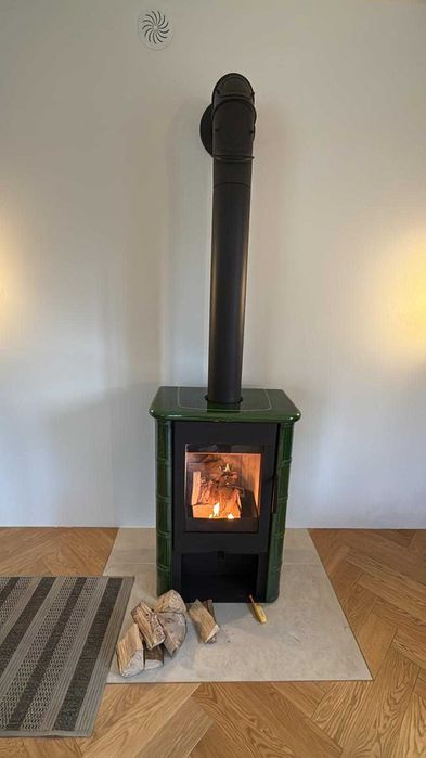 tani PIEC koza k6 ECO żeliwna z dolotem komin zewnętrzy izolowa MONTAŻ