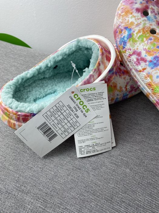 Утеплені сабо Crocs Classic Lined Tie Dye