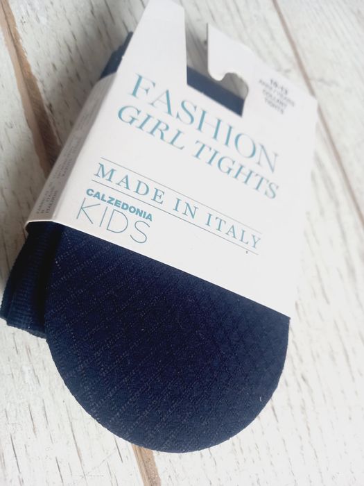 Nowe rajstopki Calzedonia  10-13 lat granotowe wzorekk