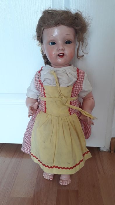 Stara celuloid. lalka KAMMER & REINHARDT( 717/55).Vintage 55 cm, 1920