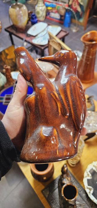 Ceramiczny wazon z pytaniem - Vintage Prl