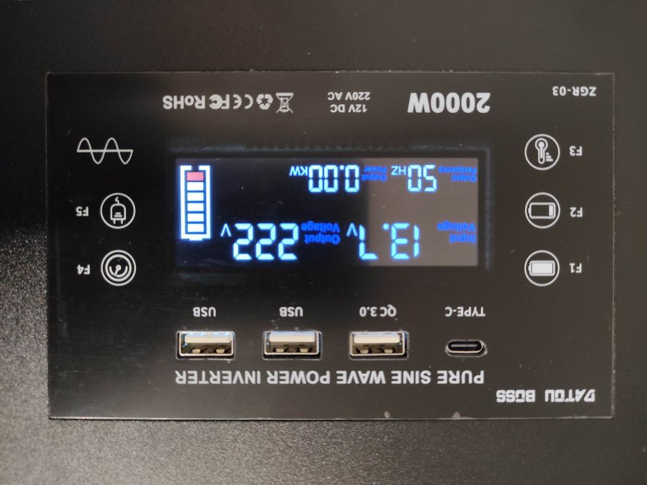 Інвертор DATOU BOSS DN-03 (ZGR-03), 12V, 2000 (2200)W, чистий сінус