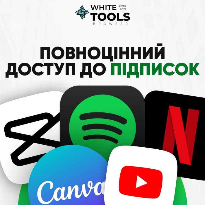 Офіційна підписка CapCut Pro, Canva Pro, Netflix та Spotify Premium