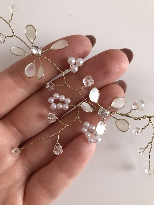 Ślubna ozdoba do włosów lub na komunie