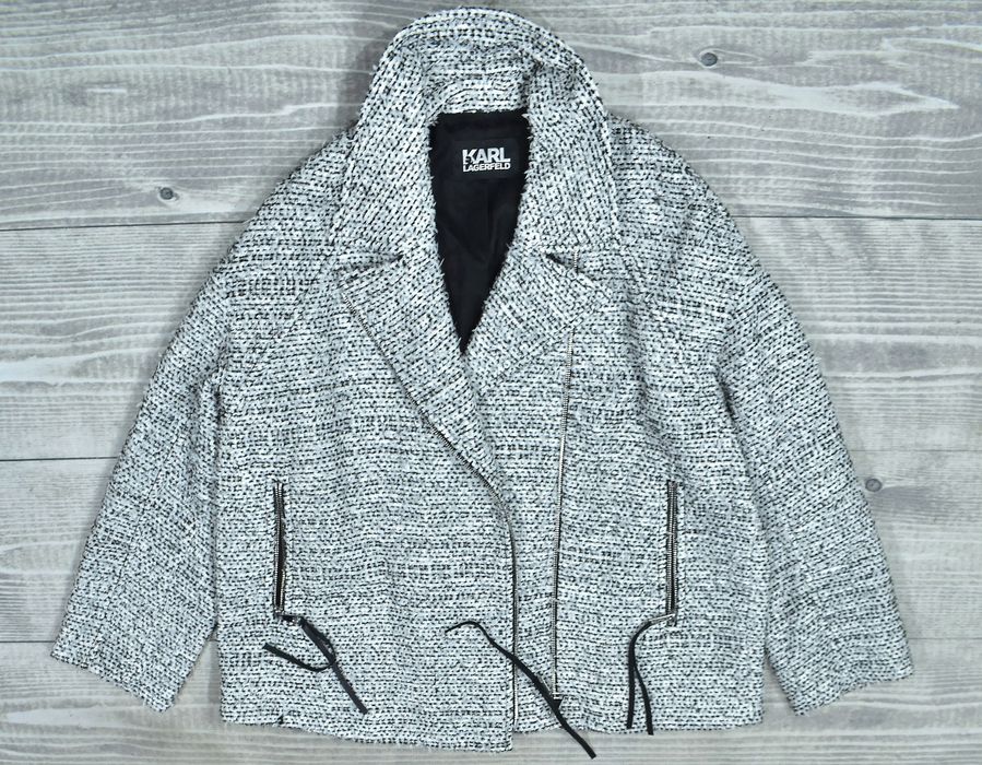 Karl Lagerfeld Kurtka Z Mieszanki Materiałów Biker Jacket Oversize 40