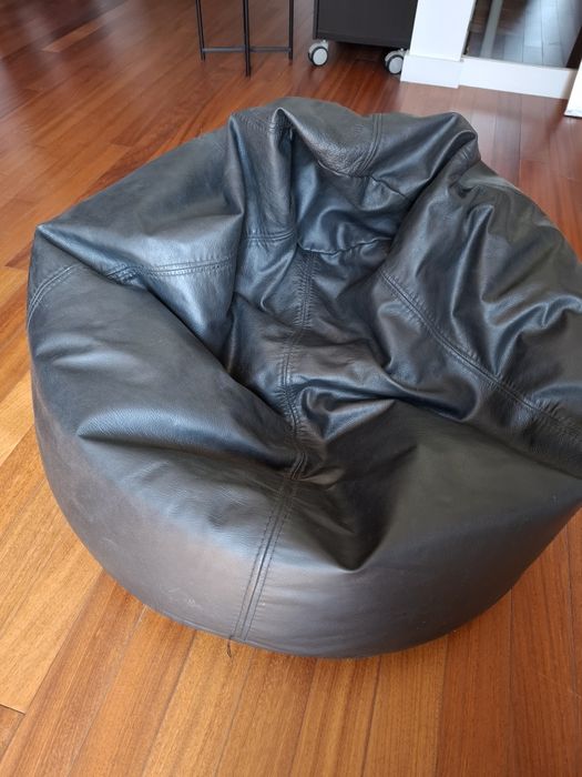 Puff de descanso em pele genuína 90cm diâmetro