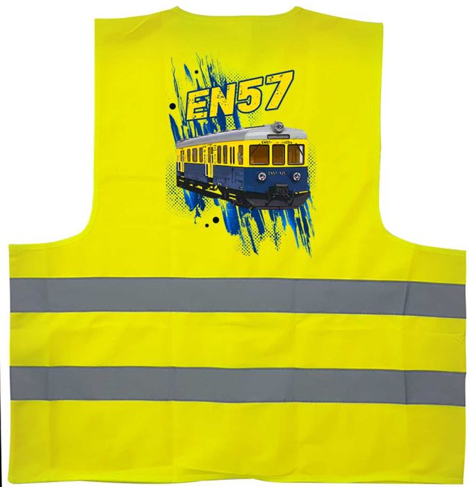 kamizelka odblaskowa z pociągiem EN57, kamizelka pociąg EN57