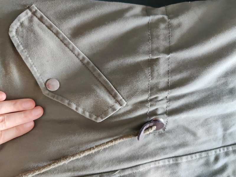 Kurtka damska parka khaki różowa rozmiar S rozmiar M