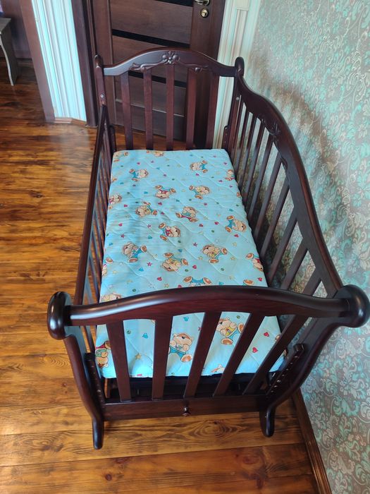 Дитяче ліжко (кроватка, люлька)  "Трія" натуральне дерево