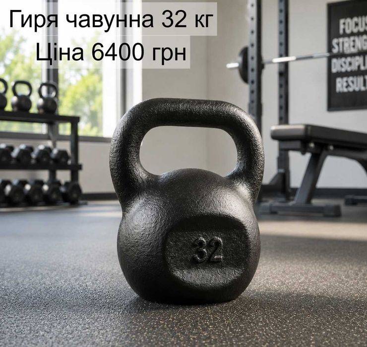 Гиря 20 кг чавунна гирі чугунная гири | Усі ваги в наявності 12 - 36 кг | Гирі спортивна тренувальна