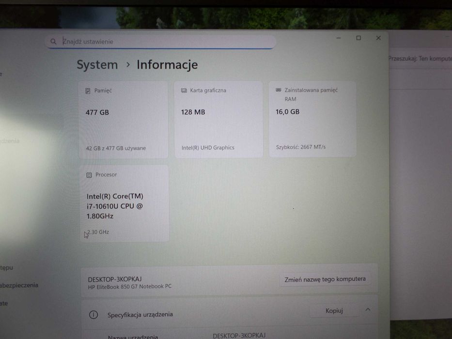 HP EliteBook 850 G7 i7 SSD 512 GB 16 GB win 11 laptop notebook _14