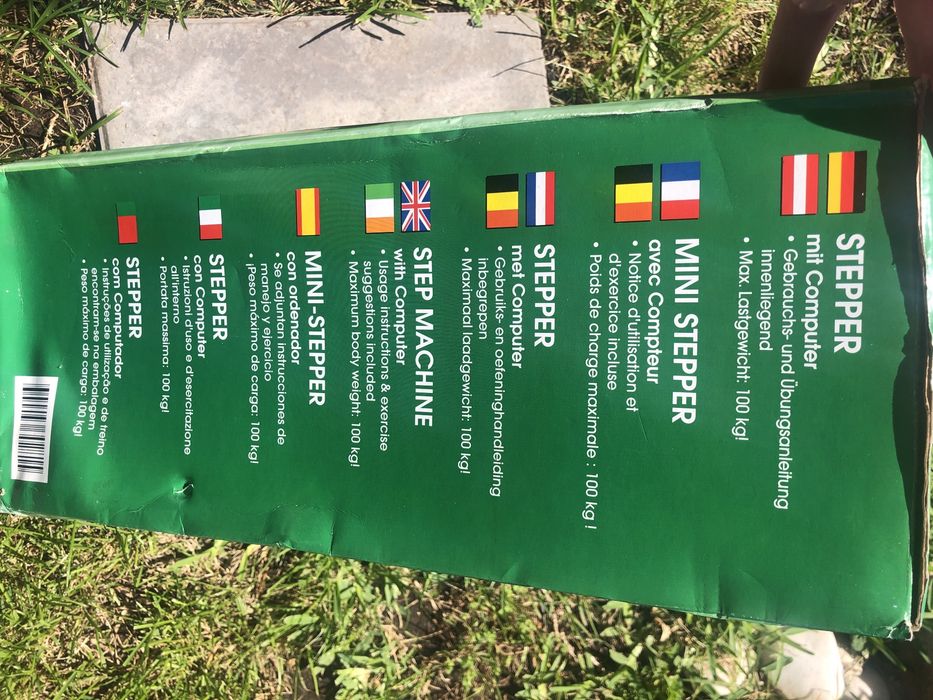 Stepper a estrear, ainda na caixa.