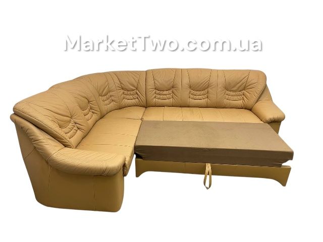 Кожаный, шкіряний кутовий-диван зі спальним місцем ( 020101 )