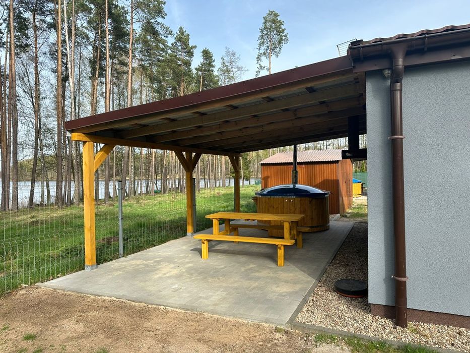 Dom na weekend, domki letniskowe nad jeziorem, sauna i jacuzzi