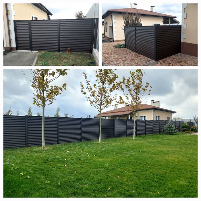 Ворота.Забор Жалюзи,из профнастила.Автоматика для откатных ворот.В Дне