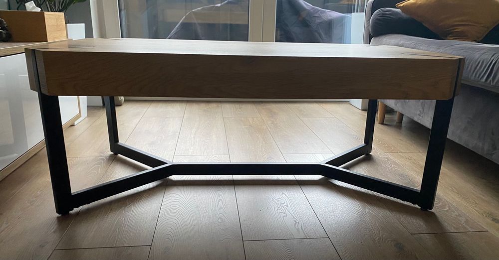 Stolik kawowy dąb złoty craft