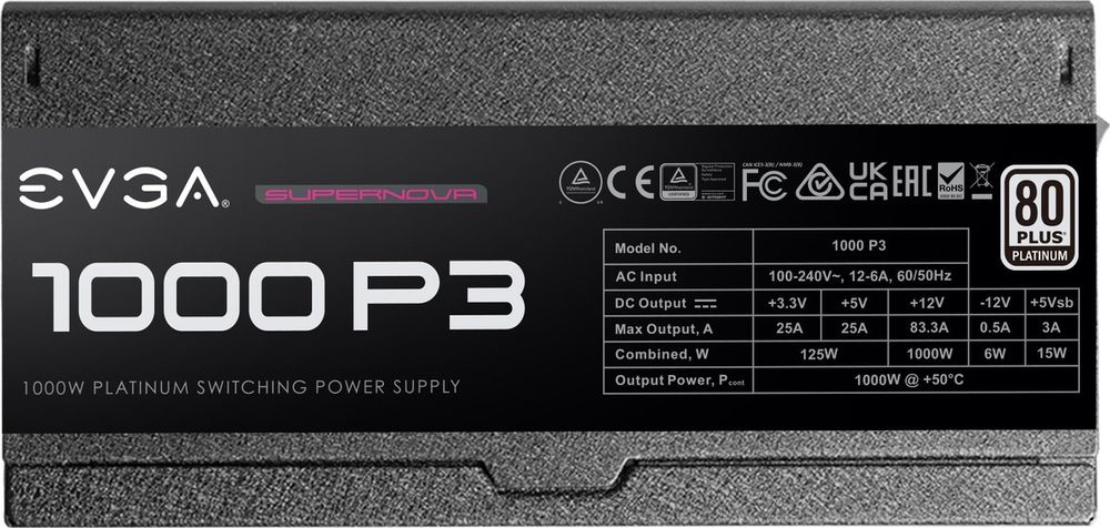 Zasilacz Modularny Evga Supernova 1000 P3 1000W (220-P3-1000)